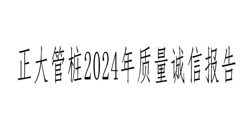 浙江正大管桩有限公司2024年质量诚信报告